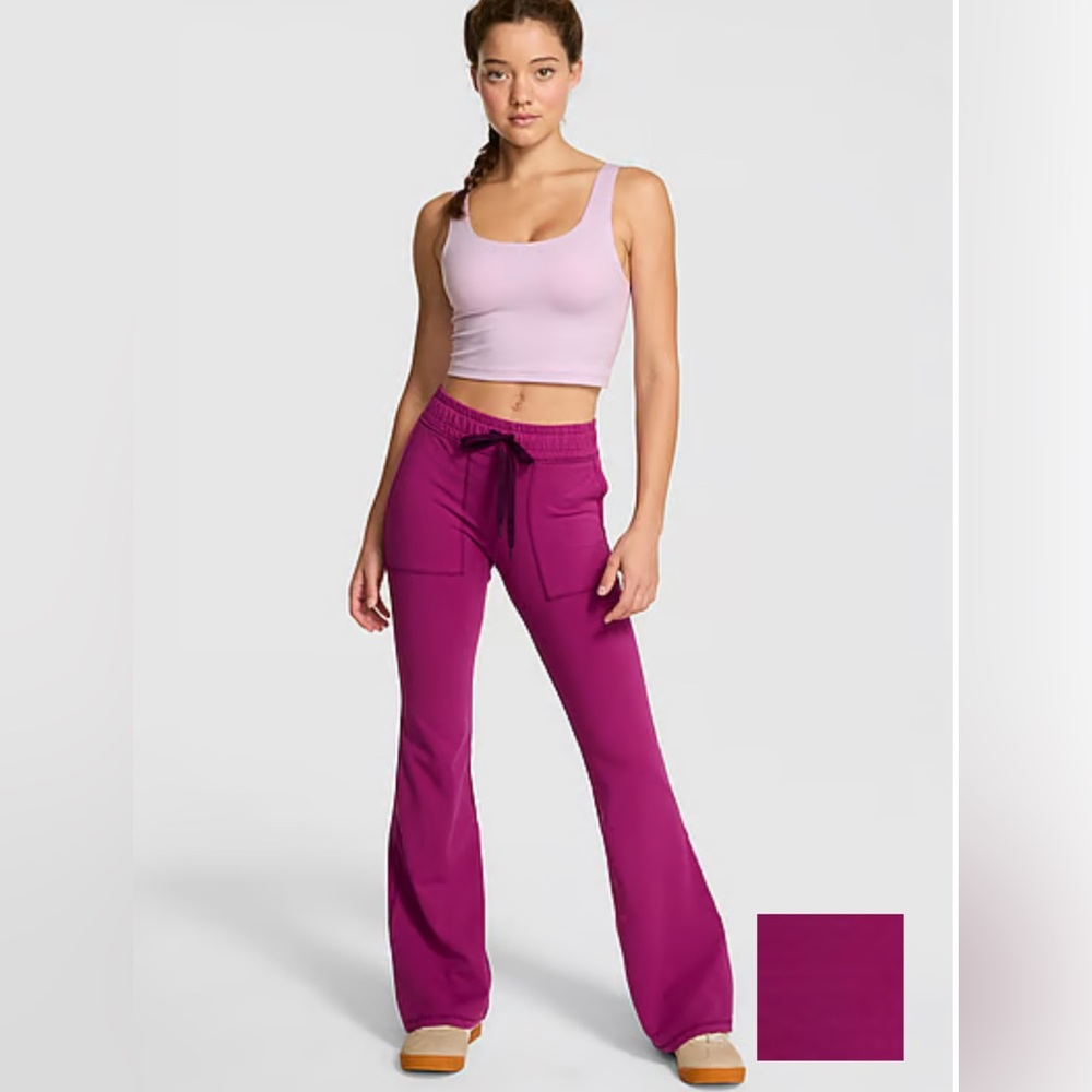 PINK Victoria's Secret Magenta Drawstring Flare Pants - Picture 8 of 8